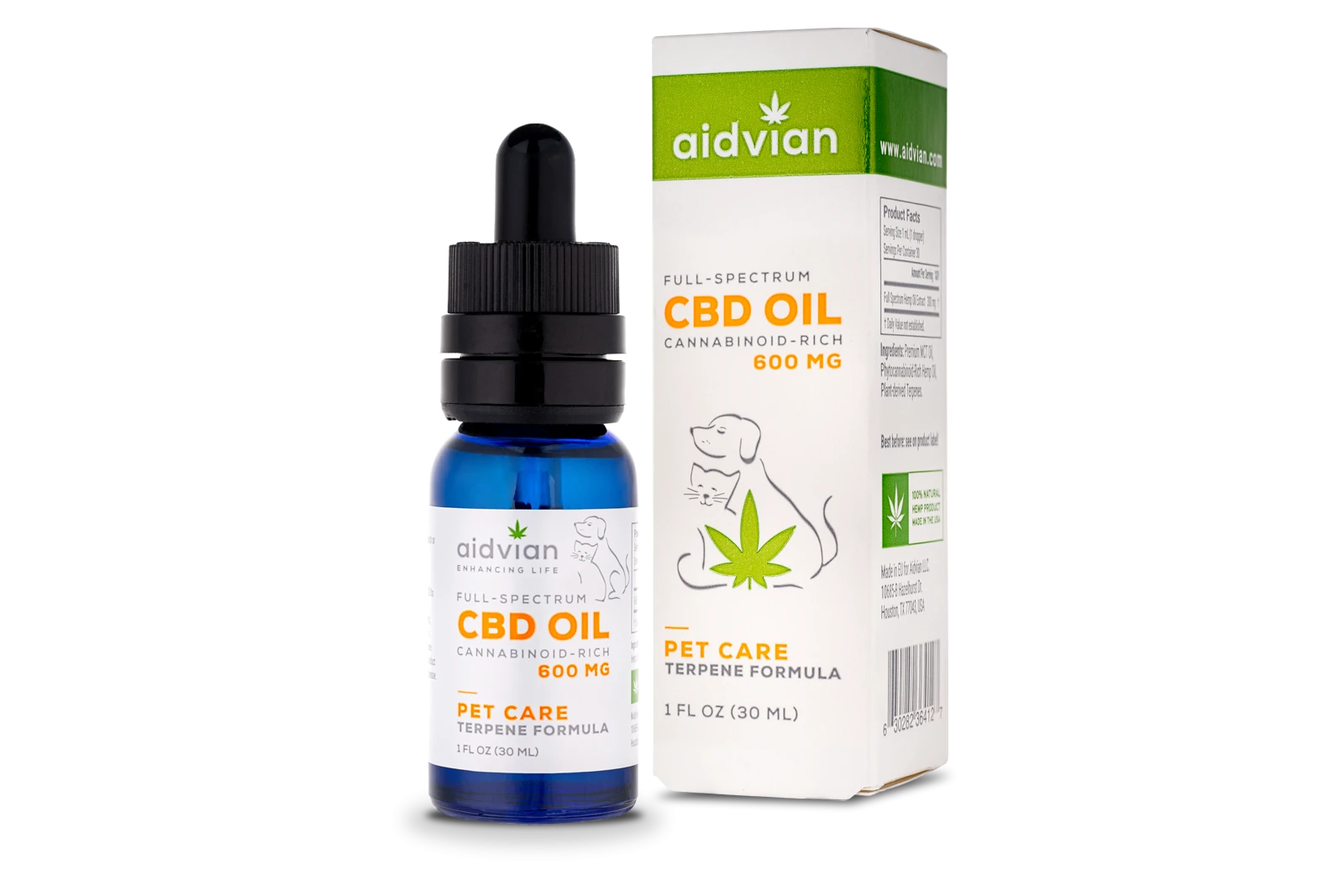 Aidvian Full Spectrum CBD Olaj Pet Care 600 mg 30 ml