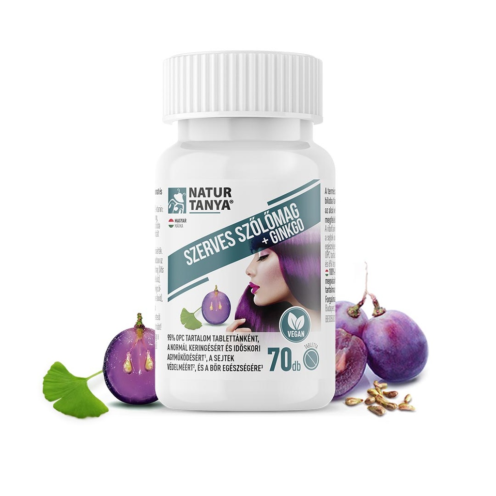 [Tany-10013] Natur Tanya® Szerves Szőlőmag És Ginkgo Bilob