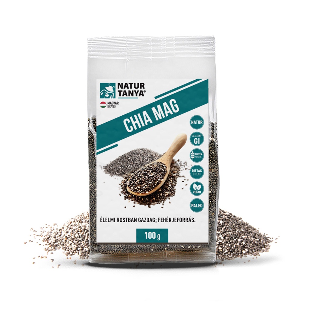 [Tany-10127] Natur Tanya® Chia Mag (fekete Salvia Hispanica, Azték Zsálya). Ételsűrítésére Is! 100g