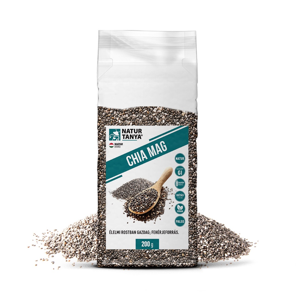 [Tany-10128] Natur Tanya® Chia Mag (fekete Salvia Hispanica, Azték Zsálya). Ételsűrítésére Is! 200g