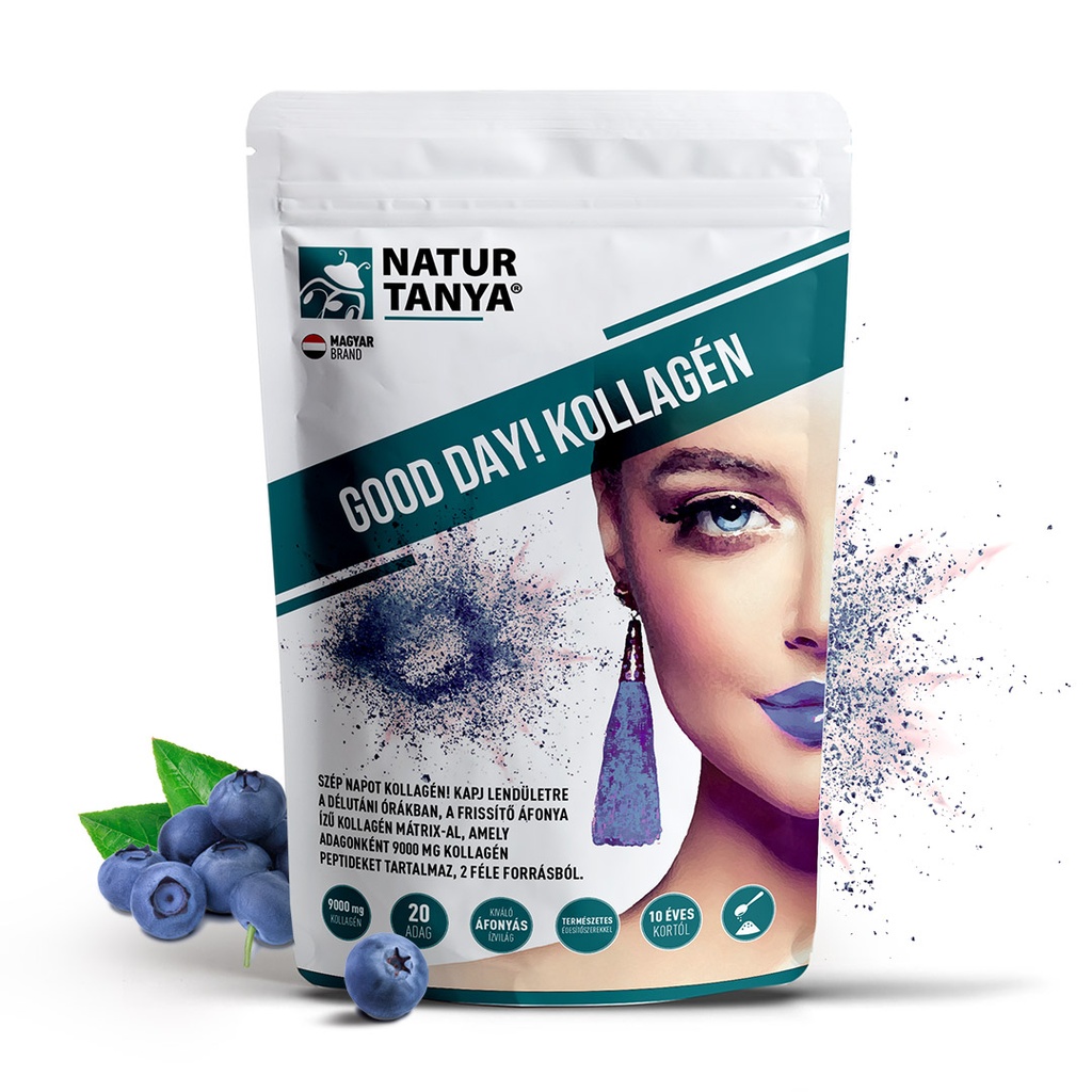 [Tany-10979] Natur Tanya® Good Day! Kollagén Por Frissítő Áfonya Ízben
