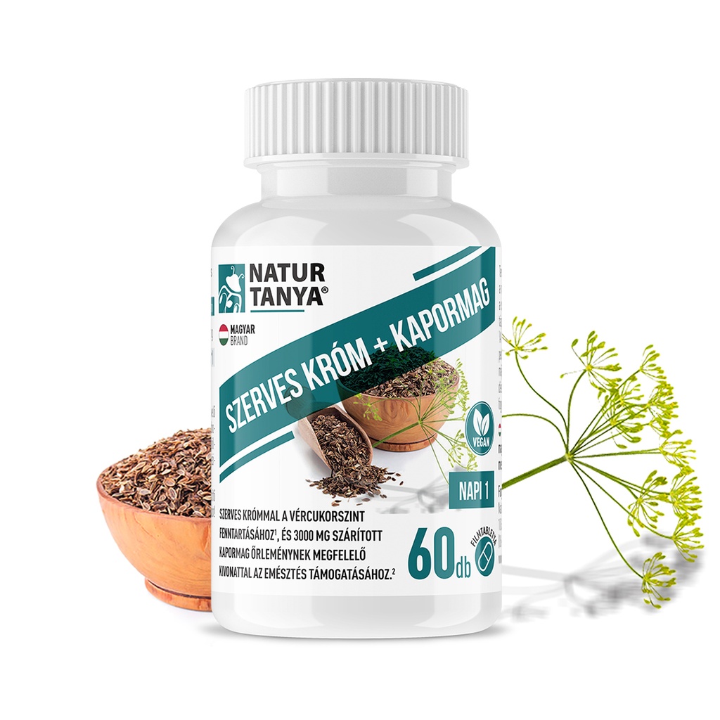 [Tany-11046] Natur Tanya® Szerves Króm+kapormag Koncentrátum A Vércukorszint Fenntartásához, És Az Emésztés Támogatásához
